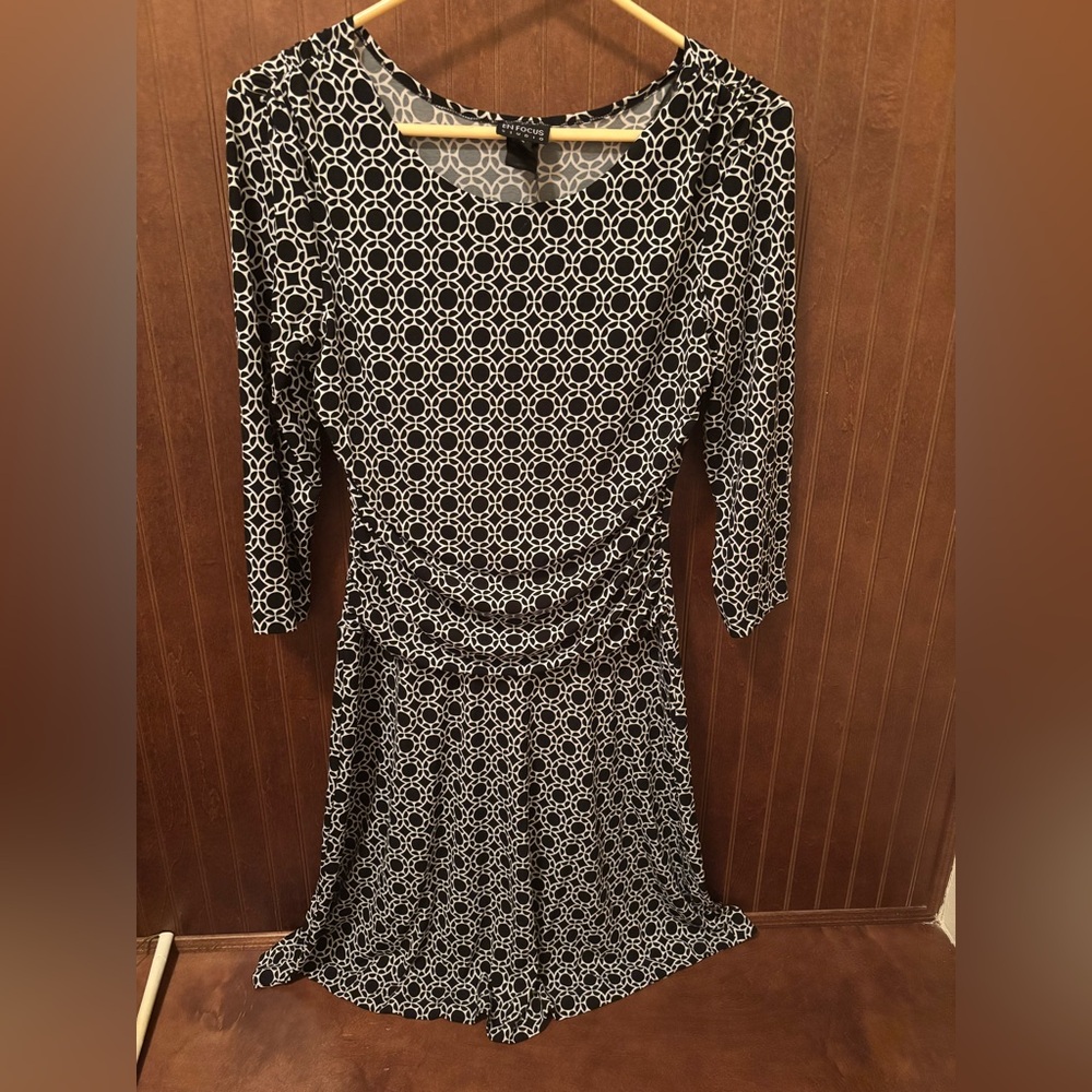 Enfocus Studio Black and White Geometric Dress